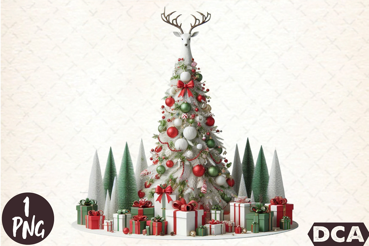 White Christmas Tree, an Illustration by DreamCafeArt (Photo 1 of 7)