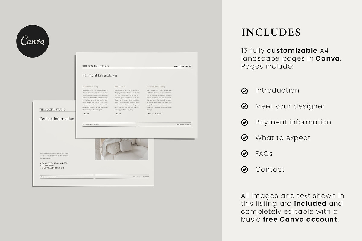 Canva Client Welcome Guide Template preview 3