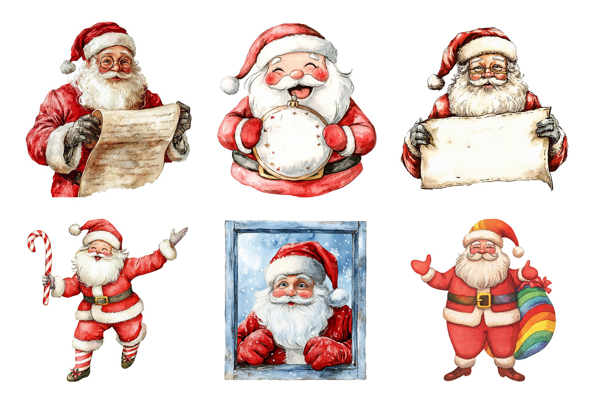 Retro Christmas Santa PNG Clipart, an Illustration by Daily.Designs (Photo 5 of 5)