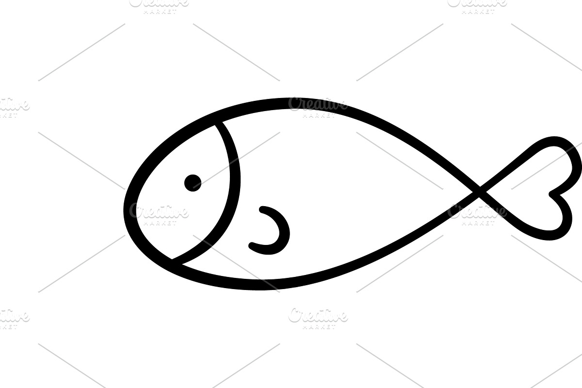 Doodle Hand Drawn Fish Collection, an Animal Illustration by Elena Pimukova (Photo 9 of 13)