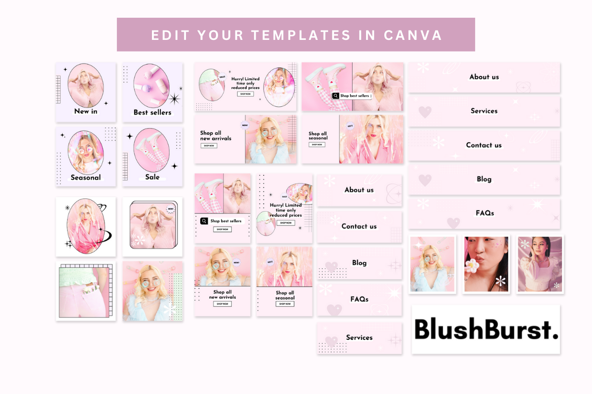 Blush Pink Shopify Website Banners, a Shopify Template by Template Twist Shop (Photo 2 of 5)