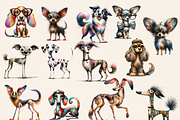 QUIRKY DOG GANG CLIPART PACK, an Animal Illustration by Daring Digies (Thumbnail 2 of 5)