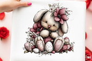 Whimsica Easter Bunny Clipart Bundle, an Illustration by GatewayDesign (Thumbnail 3 of 3)