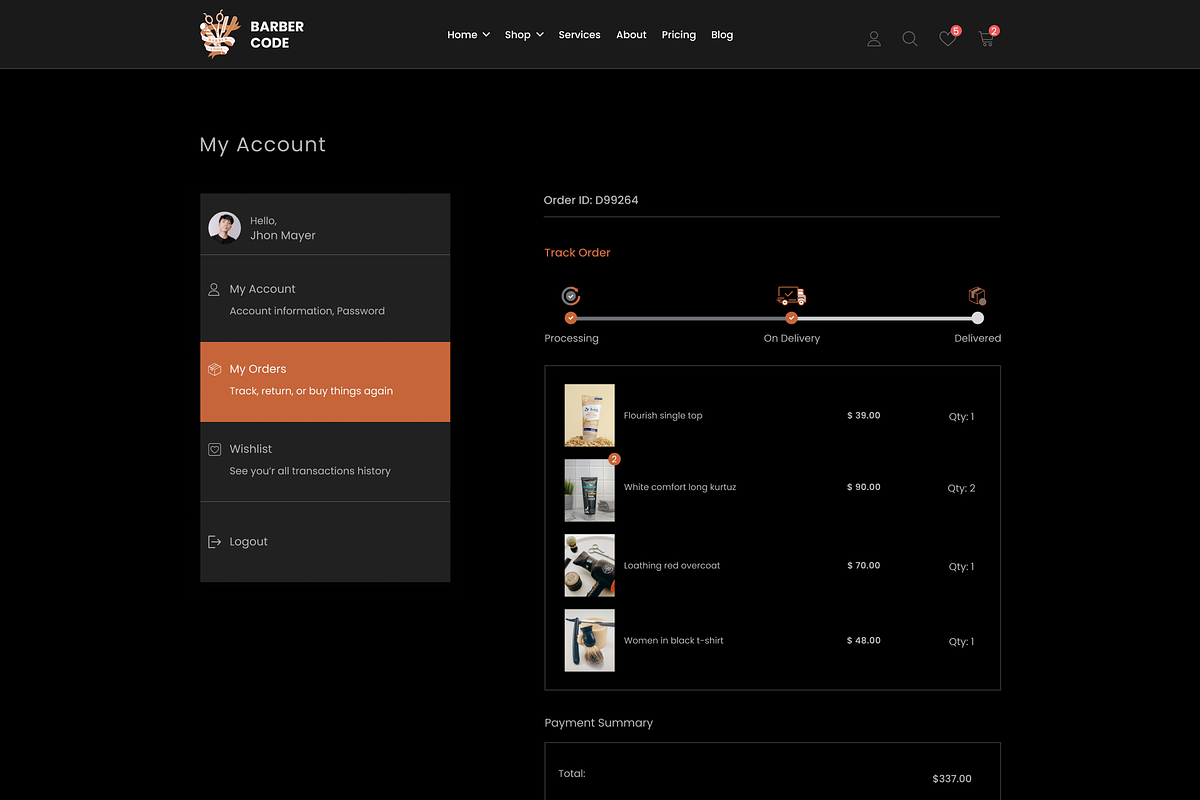 Barber Shop & eCommerce UI Template, an UI Kit Template by ReformedTech (Photo 17 of 26)