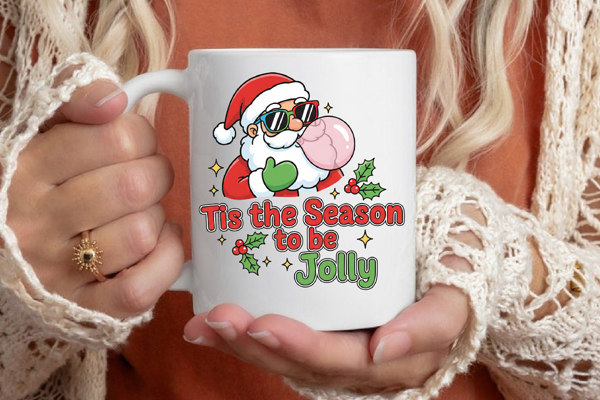 Retro Christmas Santa Tis the Season, an Illustration by Designking (Photo 5 of 6)
