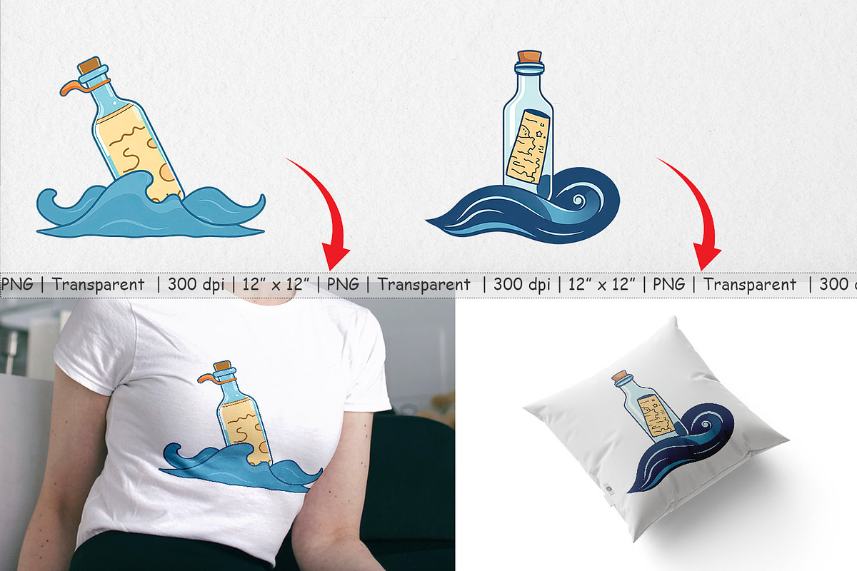 Message in a Bottle Clipart, a Graphic by Artnoy (Photo 3 of 5)