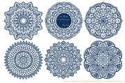 Navy Lace Doilies Clipart & Vectors, an Illustration by Amanda Ilkov (Thumbnail 4 of 4)