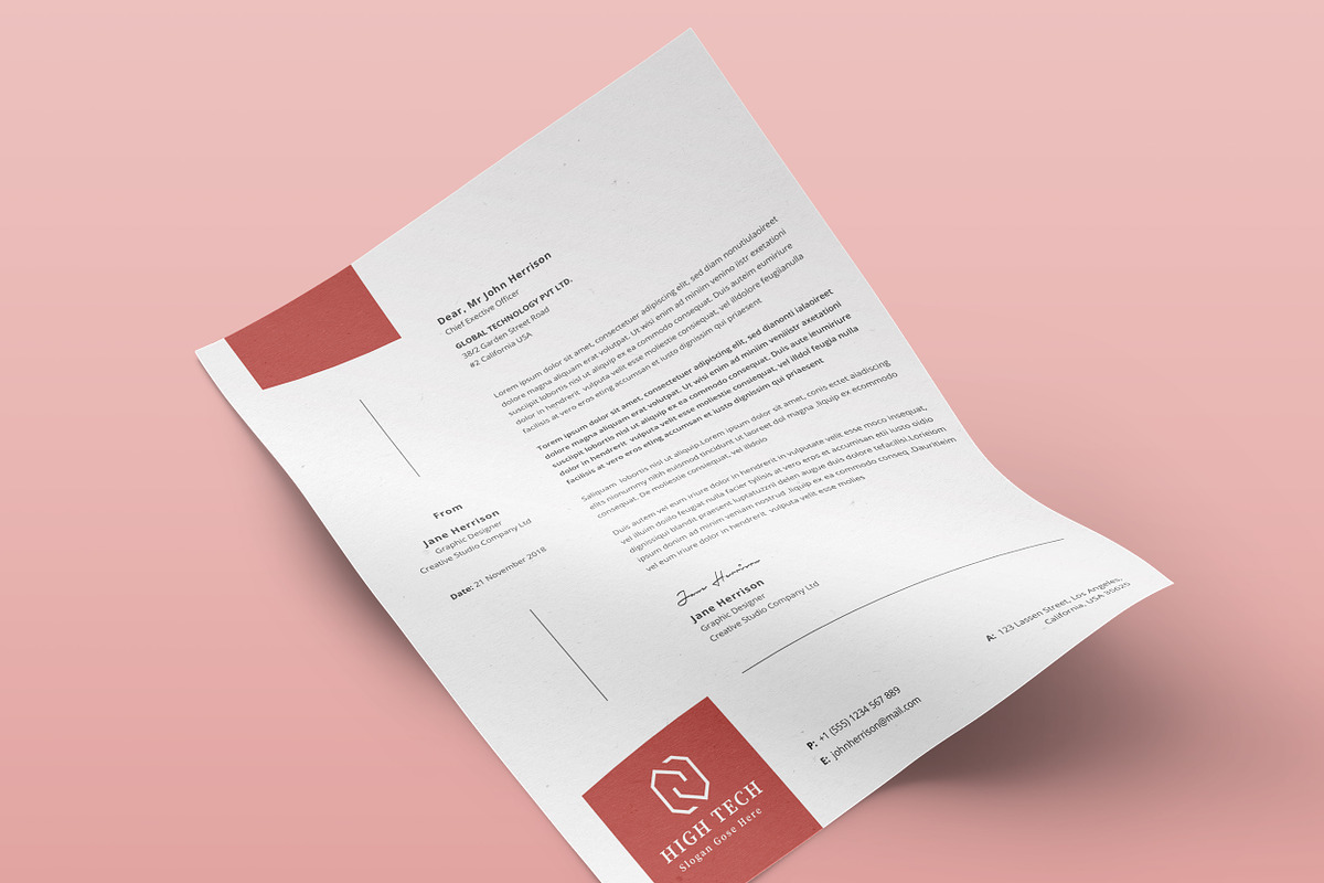 Business Letterhead Word, a Stationery Template by ResumeDevisers (Photo 8 of 8)