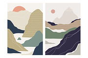 Abstract nature landscapes cards set, a Decorative Illustration by Good Studio (Thumbnail 17 of 34)