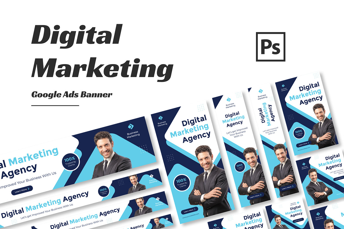 Digital Marketing Google Ads Banner, a Social Media Template by Formatika Studio (Photo 1 of 4)