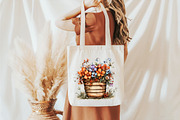 Spring Flower Basket Clipart, an Illustration by designcity5 (Thumbnail 5 of 5)