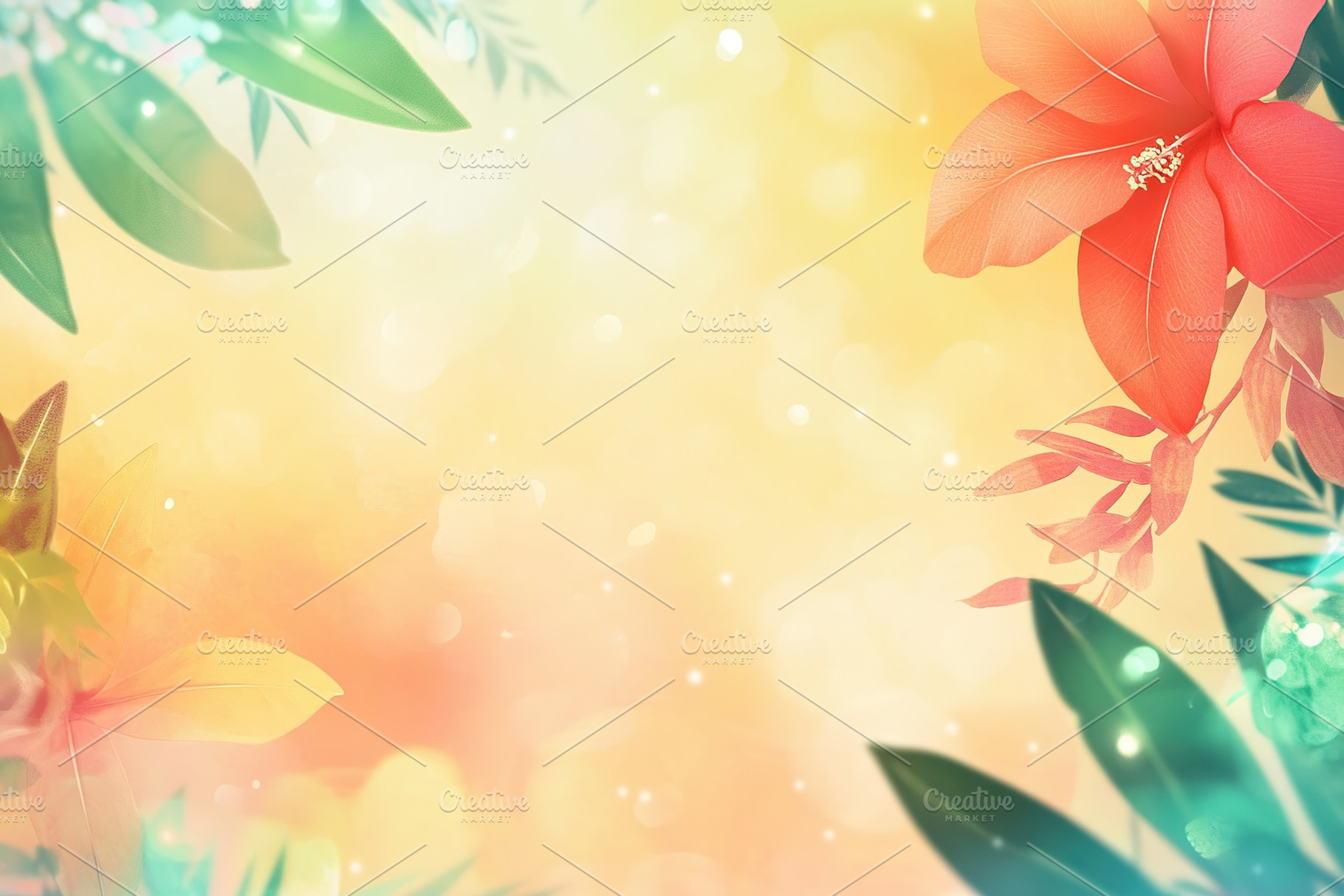 Colorful floral arrangement with vibrant red flowers and soft glowing backgroun, a Background Photo by AlyaAnd