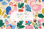 Whimsical Chickens Seamless Pattern, a Pattern Graphic by Pati Charm Studio (Thumbnail 1 of 6)