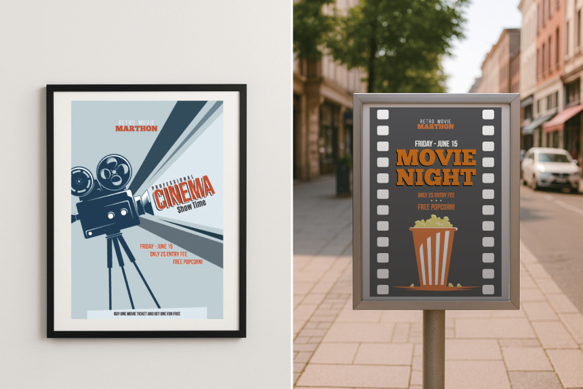 Set of 6 Retro Movie Posters, an Illustration by oxy_gen (Photo 2 of 3)