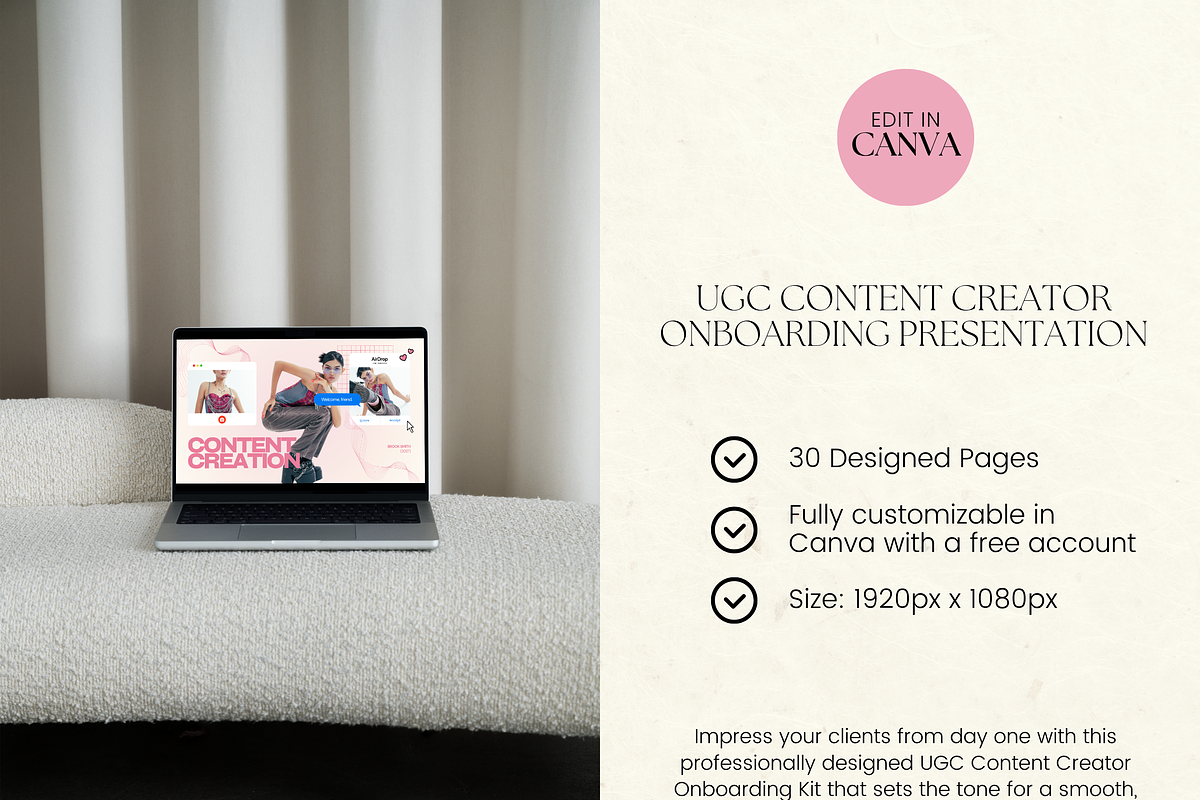 UGC Content Creator Onboarding Kit, a Presentation Template by Branding Babe Co. (Photo 2 of 10)
