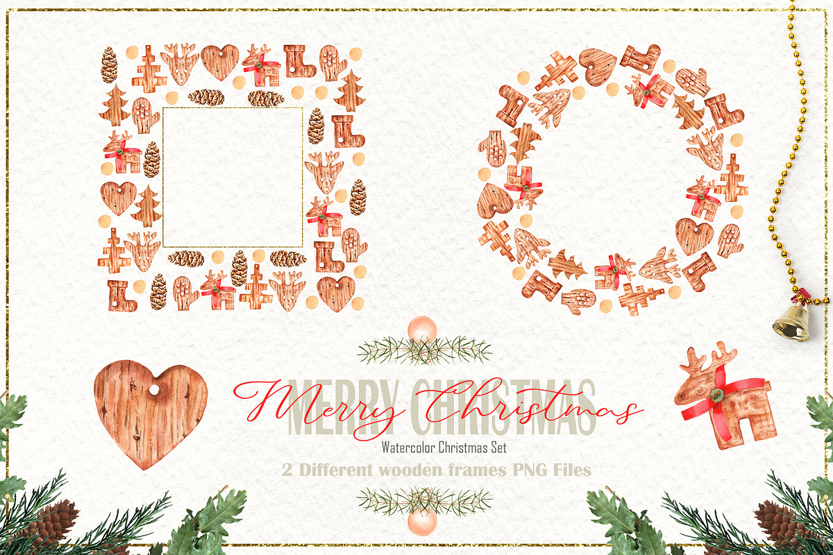 Merry Christmas Watercolor Set, an Illustration by TanataDesign (Photo 8 of 10)