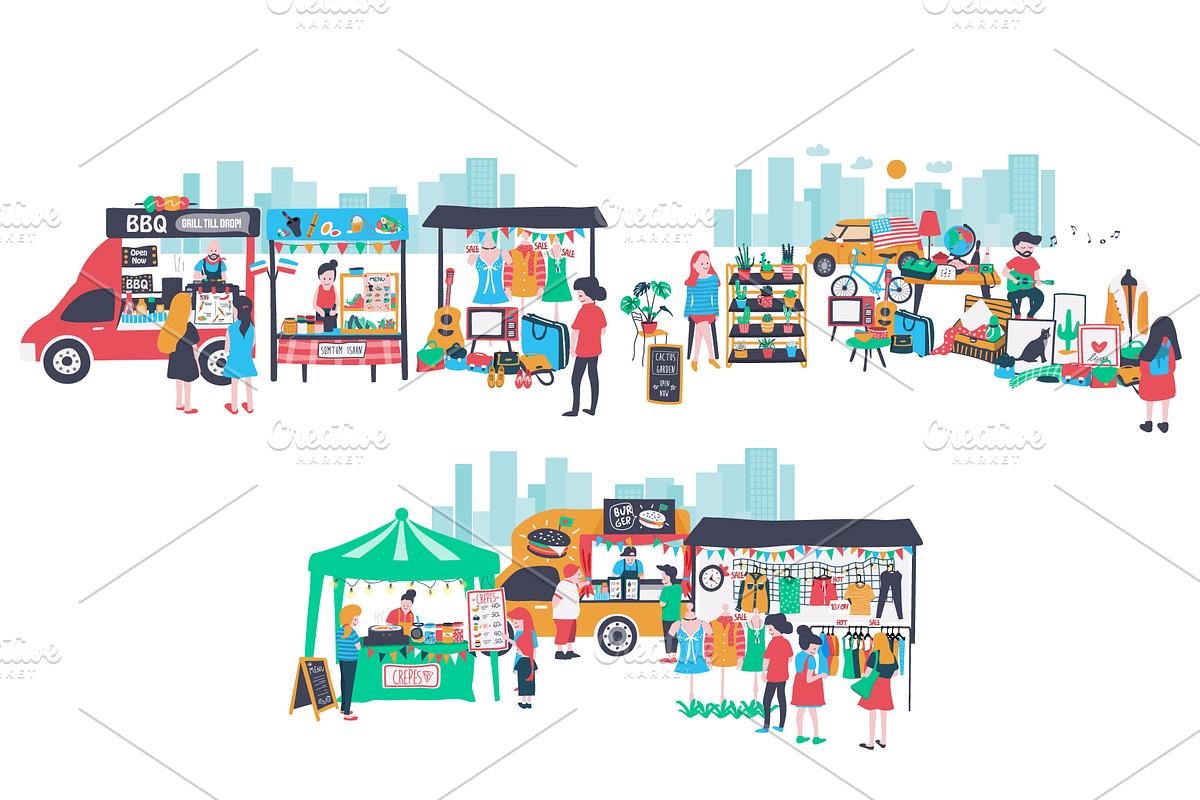 Colorful Doodle Weekend Market Set, a Food Illustration by Wanwiss (Photo 4 of 5)