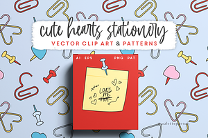 Vector Valentine clipart, patterns