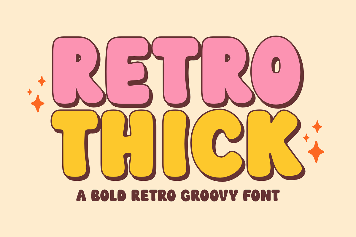 Retro Thick - Retro Font, a Handwritten Font by Keithzo (Photo 1 of 6)