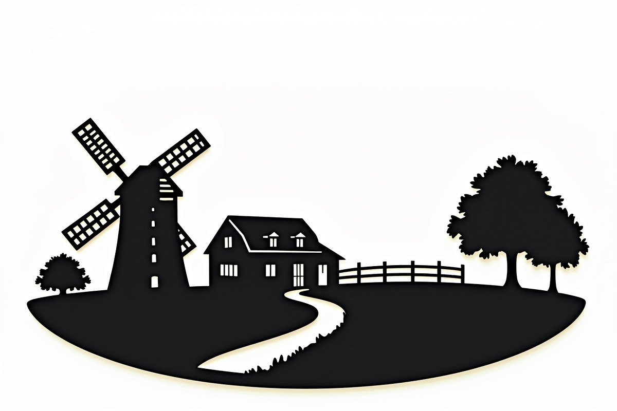 Dutch Windmill Field Set, an Illustration by Creativeshirt (Photo 5 of 10)