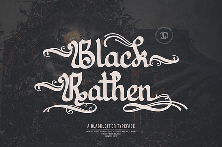 Black Rathen | Blackletter Typeface, a Blackletter Font by Denustudios