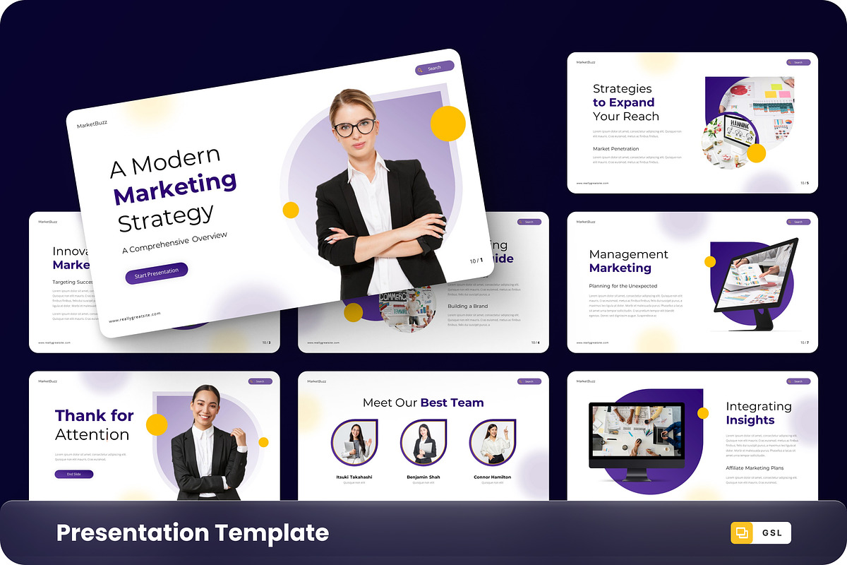 Business Marketing Google Slide, a Presentation Template by GraphauseProject (Photo 1 of 6)