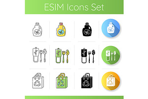 Anticonsumerism Icons Set