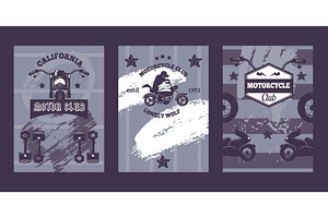 Bikers Club Banners With Motorcycle