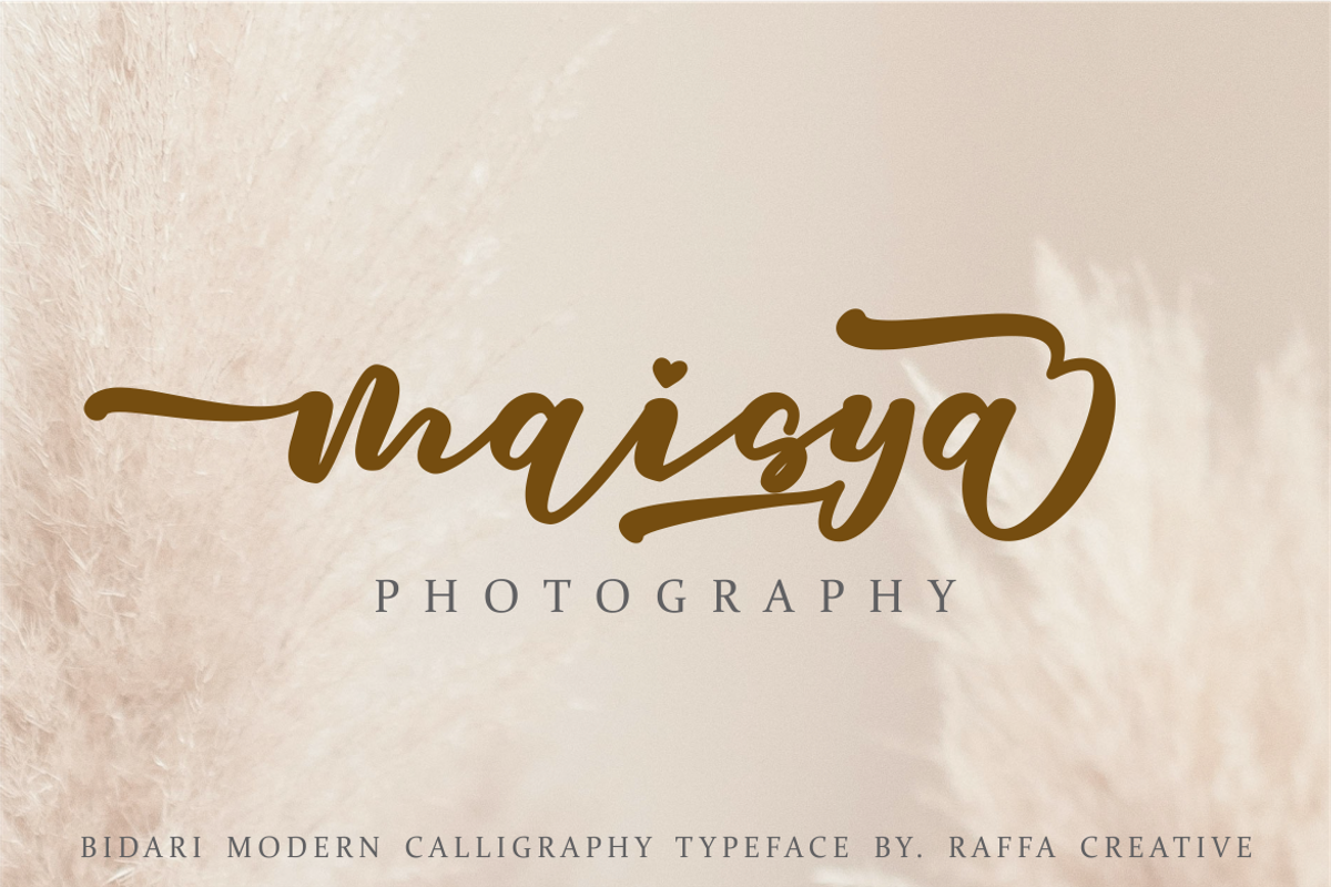 Bidari Script, a Script Font by Raffa Creative (Photo 2 of 7)