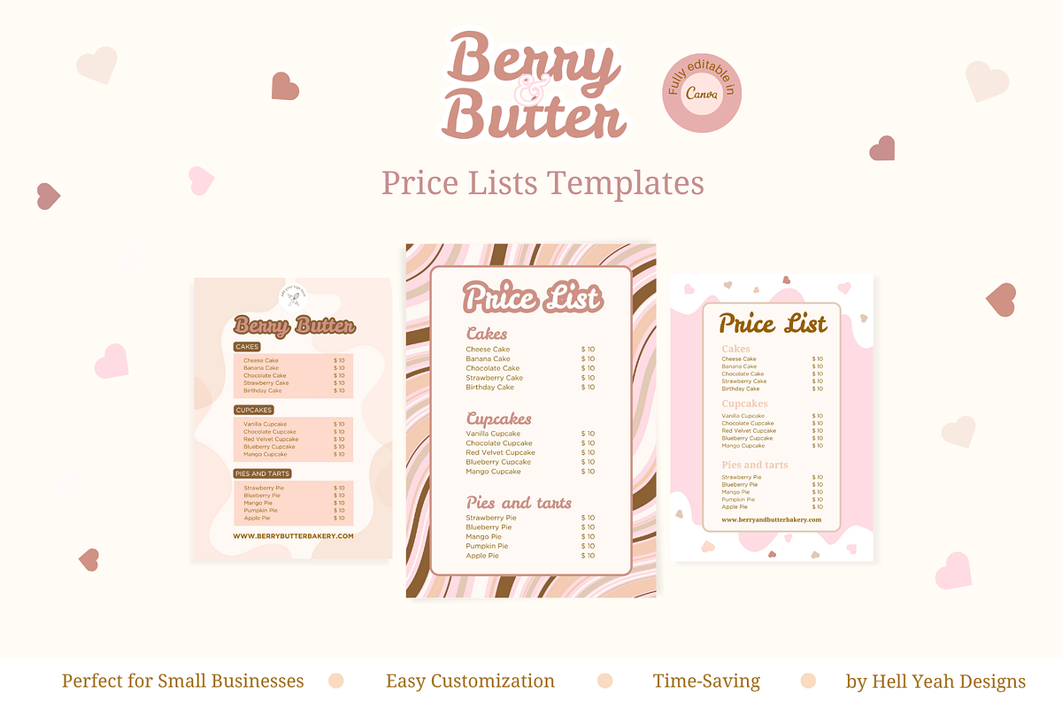 Bakery Price Lists Templates, a Marketing Template by Hell Yeah Designs (Photo 1 of 5)