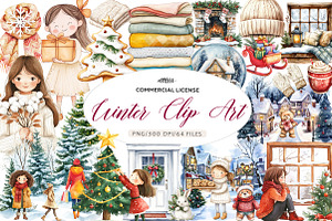 Winter Clip Art, an Illustration by CreationArt