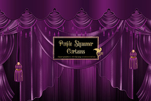 Purple Shimmer Curtains Clipart