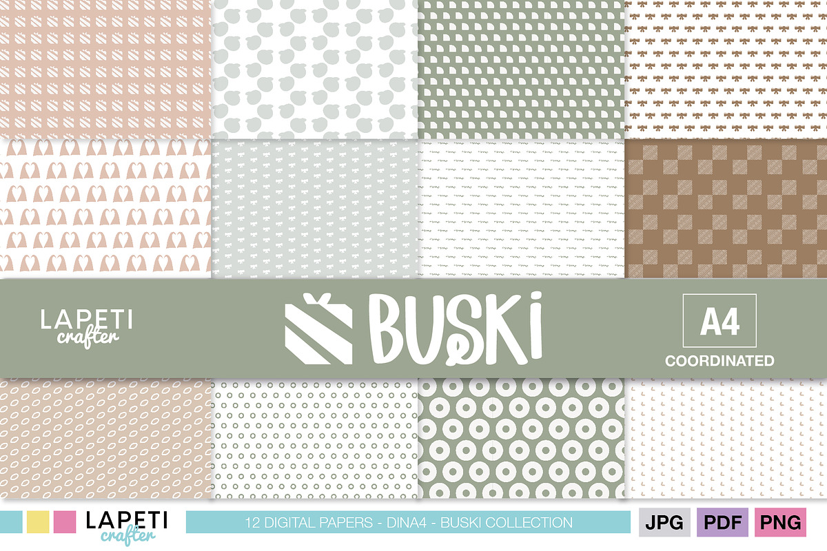 Neutral & Aesthetic Digital Paper, a Pattern Graphic by Lapeticrafter (Photo 1 of 5)