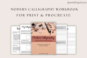 Modern Calligraphy Workbook, a Print Template by An Inkling Of Curry