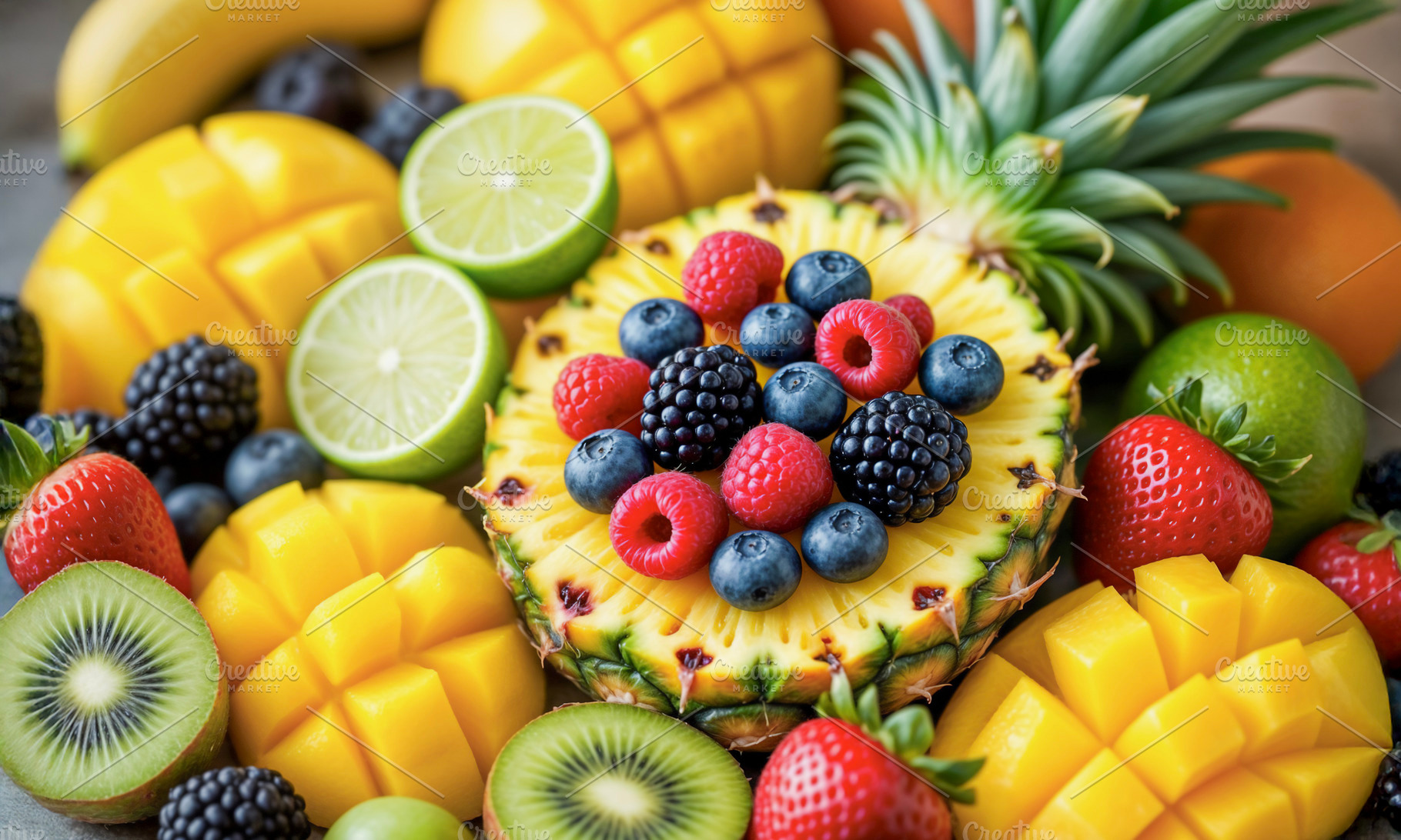 Assortment of Tropical Fruits, a Photo by rarrarorro