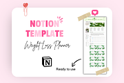 Weight Loss Planner Notion Template, a Templates & Theme by bellaROSEworkshop (Thumbnail 5 of 9)