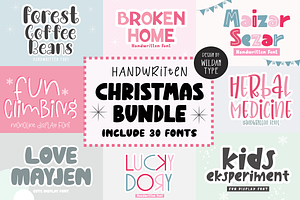 Handwritten Christmas Bundle, a Font by Wildan Type