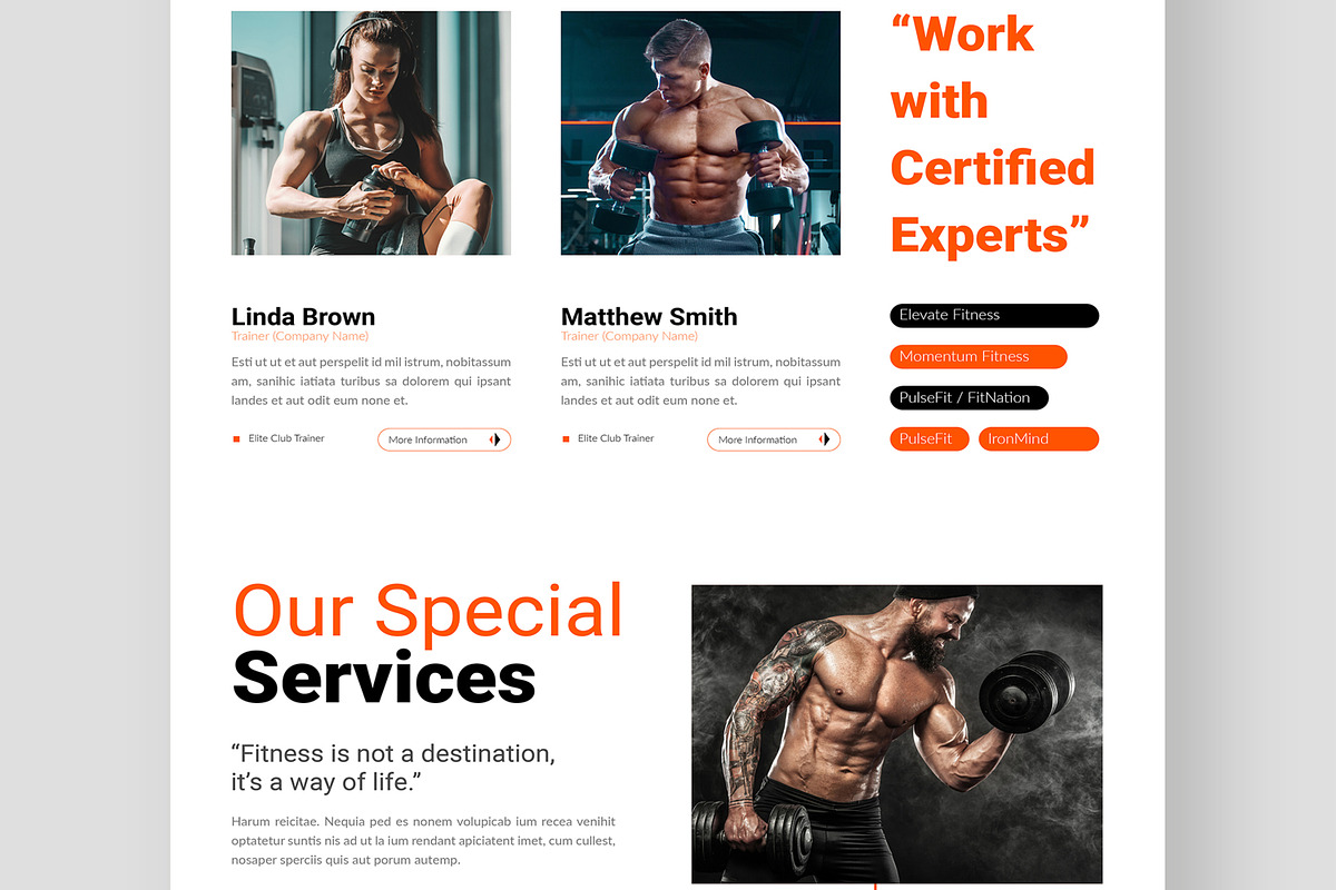Fitness Landing Page, an UI Kit Template by CreativeShaper (Photo 3 of 6)