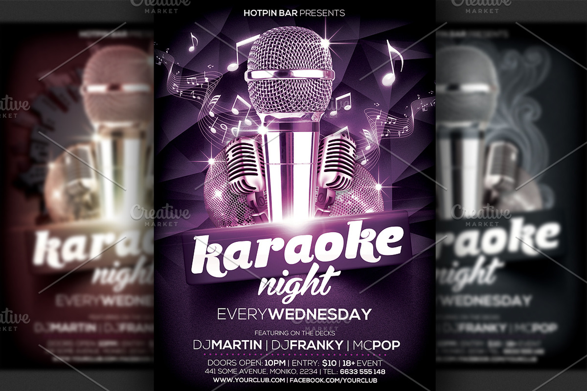 Karaoke Night Flyer Template, a Flyer Template by Hotpin (Photo 1 of 2)
