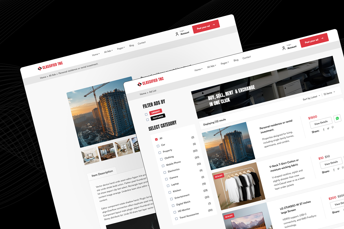 CLASSIFIED, Top Marketplace Template preview 5