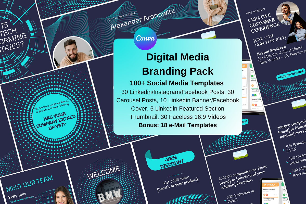 Technology SaaS Marketing Bundle, a Social Media Template by GrowthHackingStudio (Photo 1 of 8)