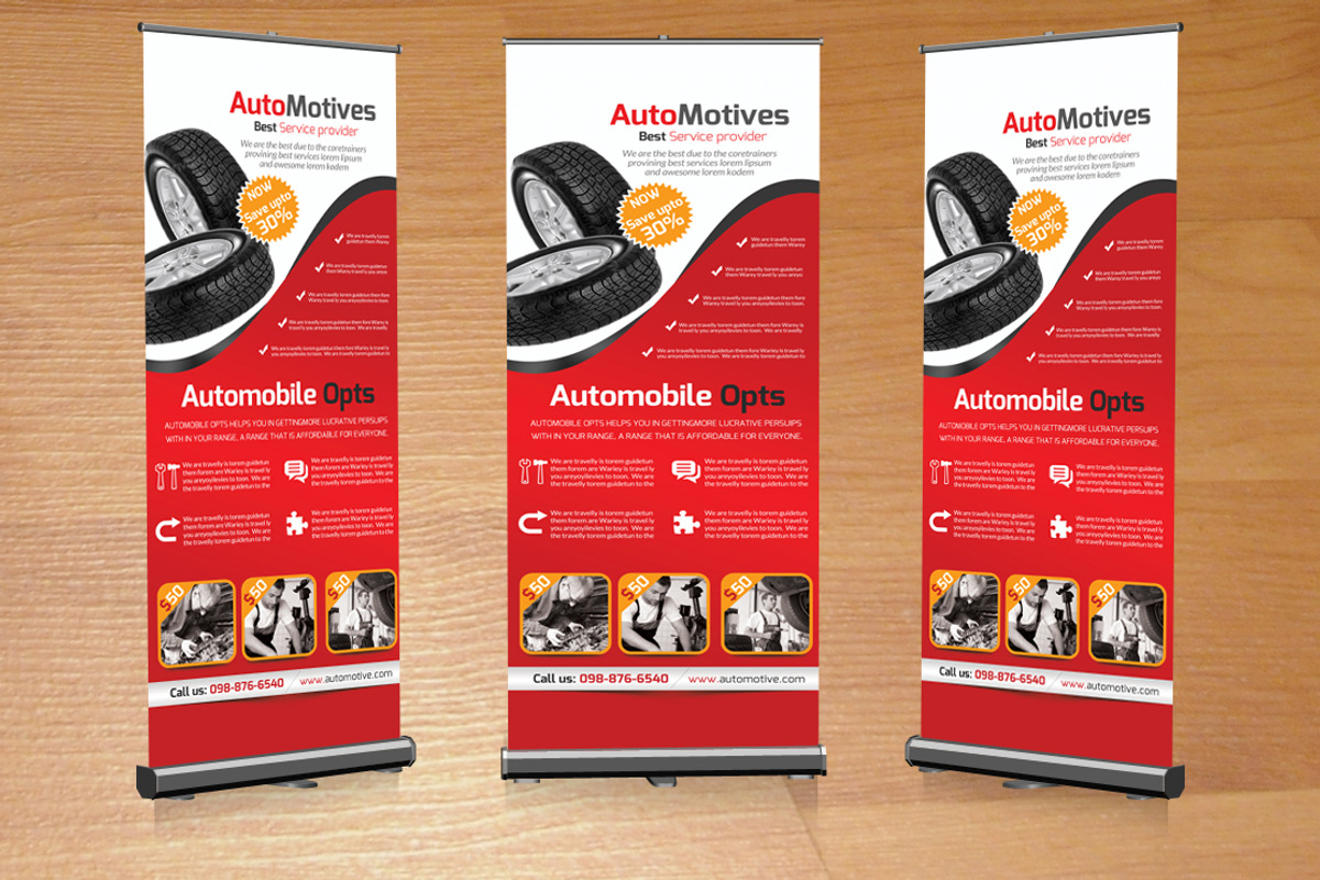 Automotive Business Roll Up Banner, a Magazine Template by Psd Templates