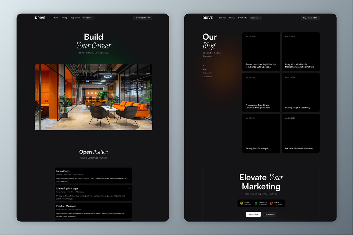 Drive — Ai & SaaS Framer Template, a Landing Page Template by Slava Burian (Photo 3 of 4)