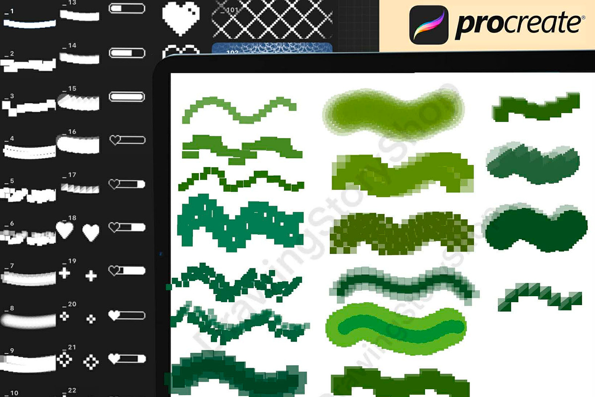 135 Procreate Pixel Art Brushes, a Brush Add-On by DrawingStoryShop (Photo 2 of 6)