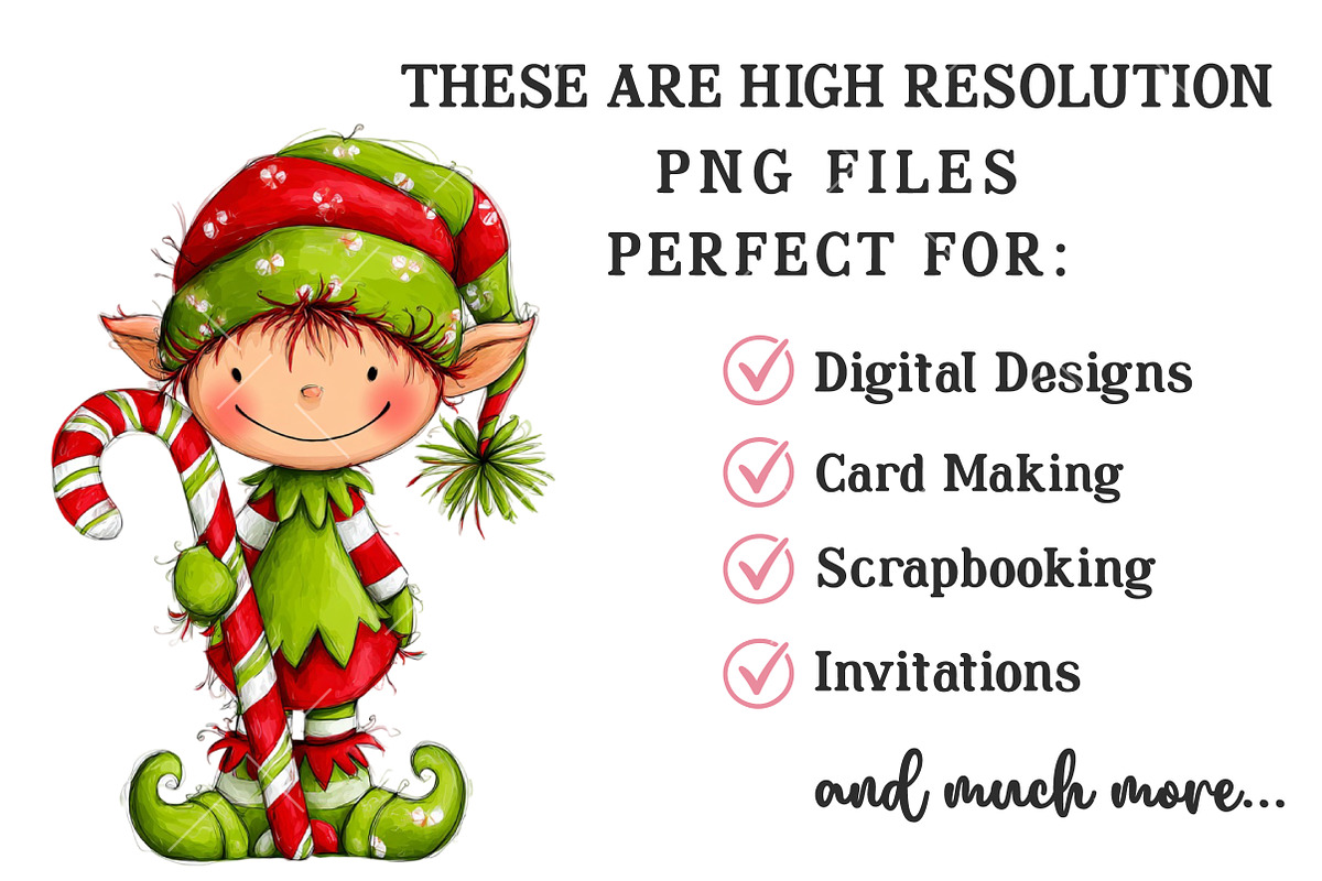 Whimsical Christmas Elf Clipart, an Illustration by OK Design (Photo 5 of 6)