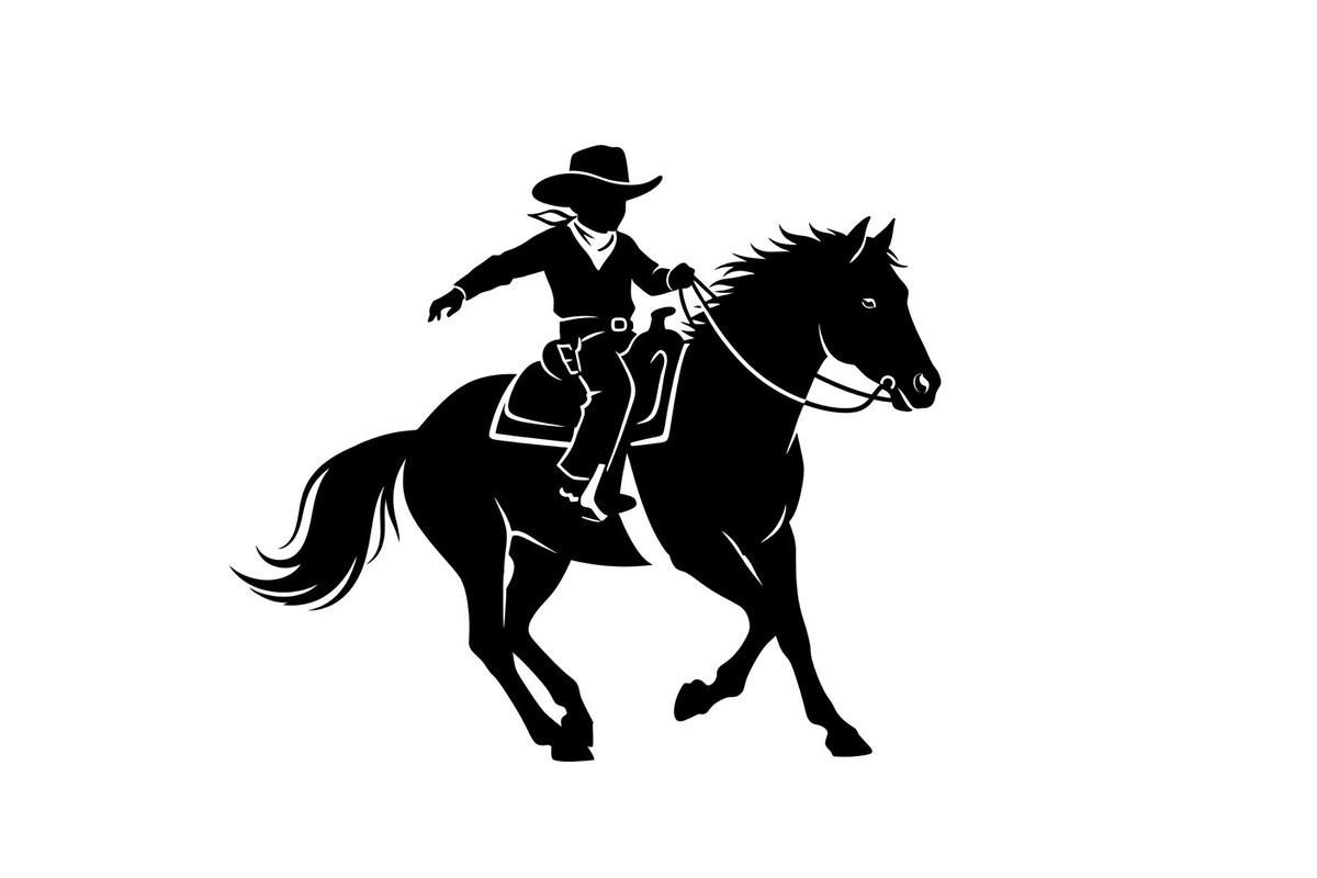 Western Cowboy Horse Silhouette Bund, an Illustration by Designs_River (Photo 24 of 51)