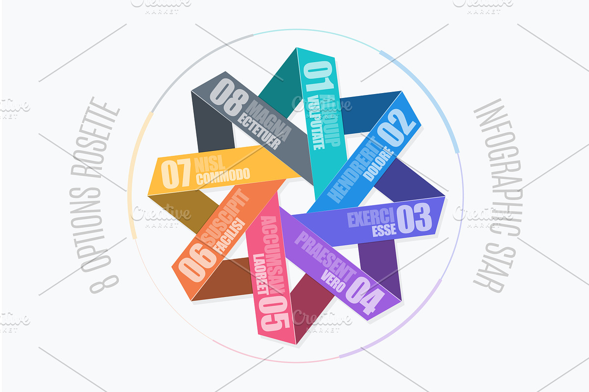 Circular diagram template with 8, an Illustration by RevelStockart