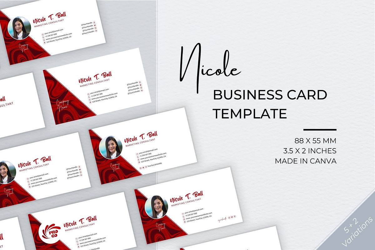 Business Card Canva Template, a Business Card Template by B2 Studio (Photo 1 of 11)