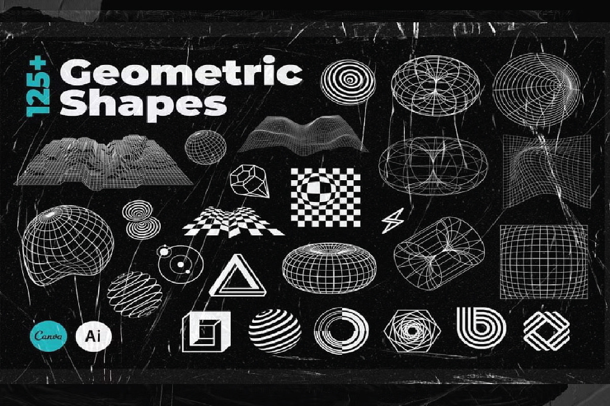 125+ Abstract Geometric Shapes, a Shape Add-On by Chipshpow Graphics (Photo 1 of 11)