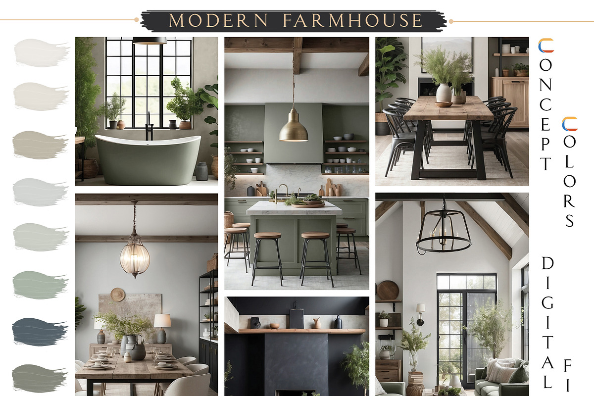 SW Modern Farmhouse Paint Palette, a Presentation Template by CONCEPT COLORS (Photo 3 of 8)